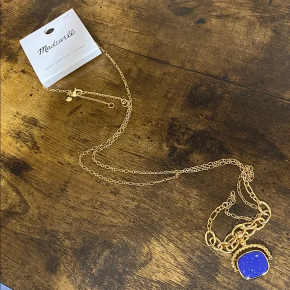 NWT MADEWELL Semiprecious Graduated Chain Necklace - Picture 7 of 8
